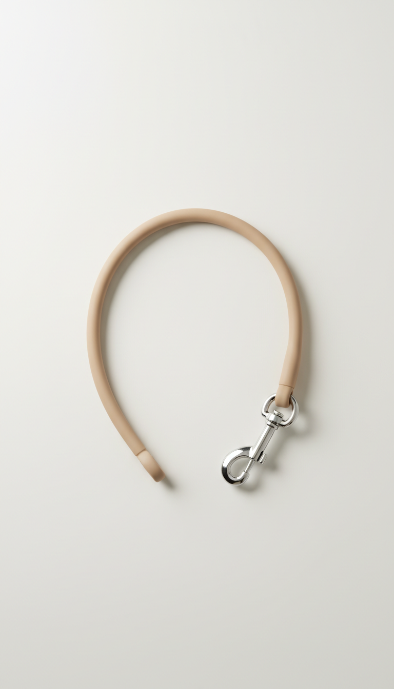 Laisse minimaliste en silicone chromé